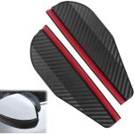 2 pi�ces vue arri�re miroir pluie sourcil, fibre carbone couverture de pluie r�troviseur, universel fibre ...