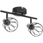 2 plafonnier industriel spots et rails de spots noir, spots de plafond 40w, rampe spot applique, ?ampoule ...