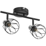 2 plafonnier industriel spots et rails de spots noir, spots de plafond 40w, rampe spot applique, ?ampoule ...