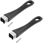 2 poign�es de rechange noires en bak�lite pour casseroles et po�les