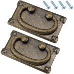 2 poign�es de tiroir classiques, avec vis, poign�es d'anneau de tiroir en bronze antique vintage, d�coration ...