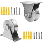 2 poulies levage inox 48 mm ? roulements ? charge 180 kg ? rail / portail / c�ble