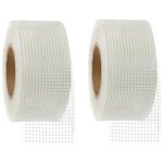 2 rouleaux de ruban adh�sif blanc tr�s r�sistant pour plaques de pl�tre, pour renforcer les joints et ...