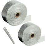 2 rouleau ruban �chappement bande isolant thermique aluminium titanium bandage 10m + 5m 4 colliers serrage ...