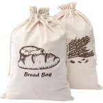 2 sacs � pain en lin - pour pain maison - 44, 5 x 29 cm - non blanchis et r�utilisables - pour baguettes ...
