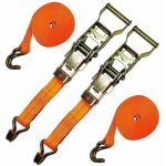 2 sangles de tension avec cliquet et crochet 2000kg 5m sangle � cliquet sangles d'arrimage 25mm (orange) ...
