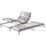 Beliani - 2 sommiers  lattes rglables electriquement 180 x 200 cm en acier et bois comfort