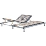 2 sommiers � lattes r�glable manuellement 180 x 200 cm en acier et bois comfort