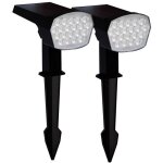 2 spots piquet solaire blanc chaud ou blanc froid 400 lumens