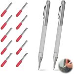 2 stylos � tracer en carbure de tungst�ne ultra - r�sistants, magn�tiques et antid�rapants avec 12 pointes ...