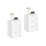 2 tables de nuit tables de chevet en bois chambre  coucher avec 3 tiroirs 40 x 35 x 60 cm commode de ...