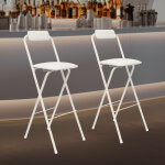 2 tabourets de bar pliants avec dossier, tabourets hauts pliants, chaises de bar pliantes portables, ...