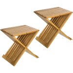 Toilinux - 2 tabourets pliants en bambou delca