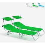 2 transats de plage et jardin bains de soleil pliant en aluminium cancun - vert