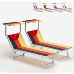 2 transats professionnels bains de soleil en aluminium santorini europe - allemagne