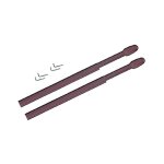 2 tringles de vitrages extensibles - marron - 80x110 cm