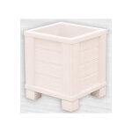 Anaparra - 2 units jardinire en pierre reconstitue carr lamelles 40x40x40cm. blanc