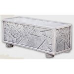 2 units jardinire en pierre reconstitue rectangulaire hivern 80x30x30cm. gris