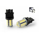 2 x ampoules 18 led smd - p27 / 7w - blanc 12v - double intensit�