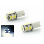 2 x ampoules 9 leds blanches - led smd - 9 led - t10 w5w 12v