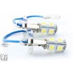 2 x ampoules h3 led smd 9 led blanc - 12v - lampe de voiture