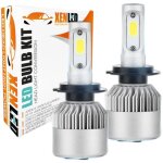 2 x ampoules h7 led headlight 75w - 6500k - 8000 lumens - xenled