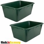 Petigi - 2 x bac  gibiers baignoire cuvette chasser plateau d'alimentation 90l vert plastique
