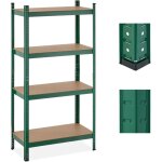 2 x étagères lourdes, 4 niveaux, h x l x p 156 x 80 x 40 cm, 280 kg, métal, étagères pour cave, garage, ... 2 x étagères lourdes, 4 niveaux, h x l x p 156 x 80 x 40 cm, 280 kg, métal, étagères pour cave, garage, ...