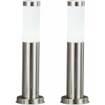 2 x lampadaires acier inoxydable polycarbonate �clairage jardin terrasse espace ext�rieur