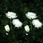 2 x lampes solaires d'ext�rieur, fleur de rose solaire pour jardin, lampe solaire �tanche pour balcon, ...