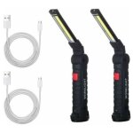 2 x lampe de travail cob baladeuse led rechargeable lampe atelier cob torche lampe de poche lampe de ...