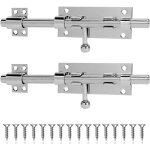 2 x loquets portes 20cm (8 pouces) verrou targette de porte acier inoxydable, loquet portail massif avec ...