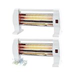 Suinga - lot de 2 radiateur infrarouge, pole de salle de bain 1200w. 3 barres de quartz. interrupteur ...