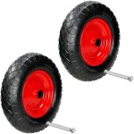 Ecd germany 2 x roue de brouette pneumatique  air 4. 80 / 4. 00 - 8 -  390 mm - deux couches de tissu ...