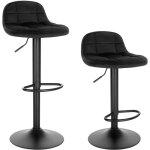 Woltu - 2 x tabouret de bar en velours, tabouret de comptoir hauteur rglable 62 - 83cm, pivotant  360, ...