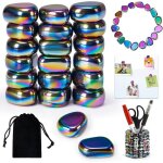 20 aimants en h�matite color�s, pierres magn�tiques de forme irr�guli�re avec un sac de rangement, pour ...