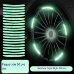 20 autocollants r�fl�chissants haute visibilit� pour jantes de voiture, moto, v�lo, camion (couleurs ...