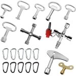 20 cle universelle set, cle triangle poubelle square key, portable cl� multifonction, cl� robinet, cl� ...