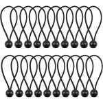20 cordons �lastiques avec boule, pour canop�e, banni�res, sacs de couchage et fixation de tentes , 15cm ...
