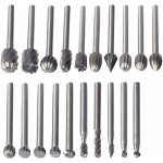 20 fraises rotatives hss - tige 3mm - pour dremel - accessoires routing bois - outil multifonction