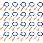 20 paires, bleu , bouchons d'oreilles en cordon bouchons d'oreilles en silicone r�utilisables avec corde ...