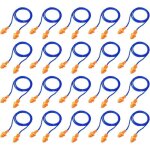 20 paires, bleu , bouchons d'oreilles en cordon bouchons d'oreilles en silicone r�utilisables avec corde ...