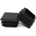 20 pcs 25 x 25 mm bouchons � lamelles pour tube carr�, embout de bouchon en plastique noir carr� pour ...