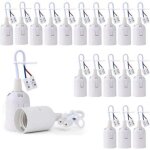 20 pcs douille ampoule plafond e27 � visser de chantier, base plafonnier culot e27, support de lampe ...