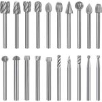 20 pcs fraises rotatives, jeu de fraises en carbure, hss burrs rotatives embouts compatible avec dremel, ...