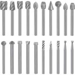 20 pcs fraises rotatives, jeu de fraises en carbure, hss burrs rotatives embouts compatible avec dremel, ...