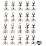 20 pices rouleaux de rail planeur de voie de rideau plastique twin roulettes en alliage d'aluminium