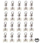 20 pices rouleaux de rail planeur de voie de rideau plastique twin roulettes en alliage d'aluminium