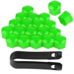 20 pices 17mm crou roue de voiture auto moyeu vis protection antivol couvercle capuchon vert