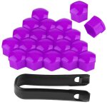 20 pices 17mm crou roue de voiture auto moyeu vis protection antivol couvercle capuchon violet